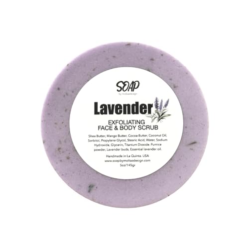 Exfoliating soap with lavender | 5 oz | Super fine pumice powder and lavender flower buds.
