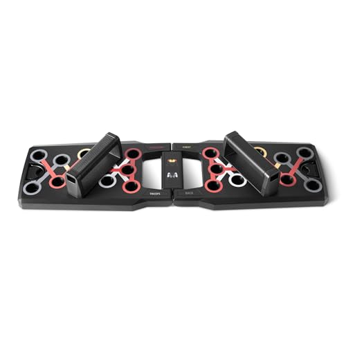 Amazon Basics Push Up Board, Black, 24-in-1 – Multi-Position Training System for Upper Body...