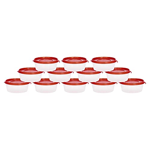 Image of Cutting EDGE 500ml Nesterware Food Storage Container Set of 12 for Pulses, Sugar, Tea, Cereals, Travelling, Spices, Office, Lunch Box (Red) | BPA-free plastic, stackable design, leak-proof, kitchen storage, pantry, fridge, meal prep, reusable, travel use