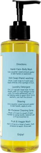 Image of Claya Eucalyptus Liquid Castile Soap - Organic Ingredients, Biodegradable, Refreshing Scent, Gentle for Skin and Versatile Use (16 fl oz (Pump Cap) and 64 fl oz)