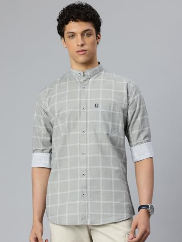 Image of Majestic Man Men's Pure Cotton Mandarin Collar Slim Fit Casual Shirt