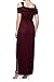 Alex Evenings Women's Long Cold Shoulder Dress (Petite and Regular Sizes), Beaded Wine, 12P