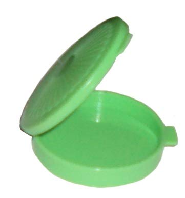 Tupperware Mini Clamshell Pill Keeper Round Pocket Container Spring Green