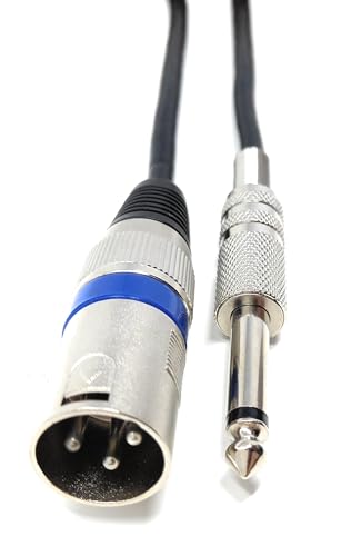 DRUT 2m XLR Male to 6.35mm TS Mono Male Plug Audio Connector, Microphone Screened Cable for Amplifiers Music Instruments 6.5ft - Image 2
