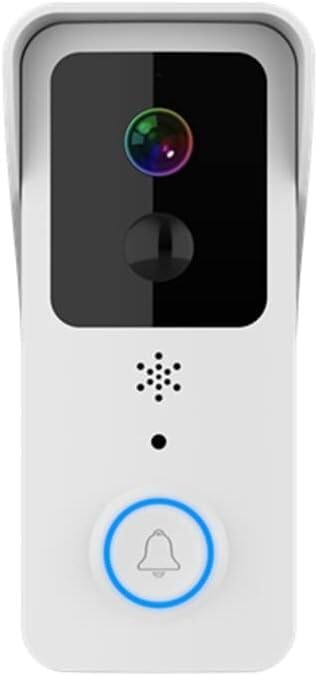 Timbre con vídeo, cámara de Seguridad, Timbre con vídeo 5G, WiFi Dual, Timbre for Puerta Exterior, intercomunicador con batería Impermeable, hogar Inteligente (Color : Bianco)