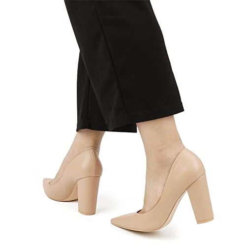 Image of JOY IN LOVE Chunky Heels for Women Pointed Toe Pumps