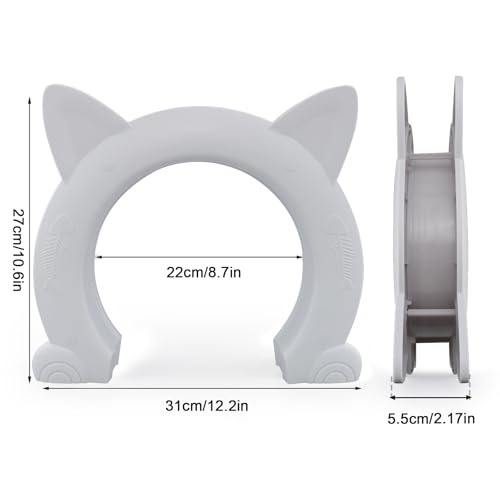 Wordcam XL Große Katzentür Innentür, Katzentür für für den Innenbereich für alle Katzen, Haustiertüren für Katzen, Kätzchen und kleine Hunde (Weiß)