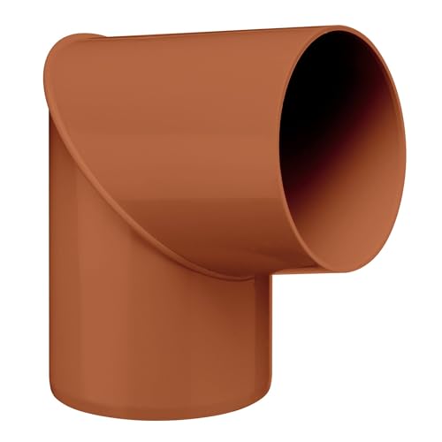 INEFA Coude Descente 80° PVC 75mm Marron Raccord Tuyau Pluvial Montage Facile