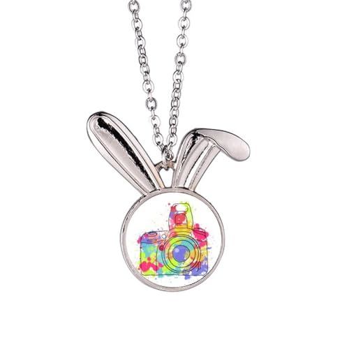 Collier lapin graffiti avec pendentif coloré style street culture unique