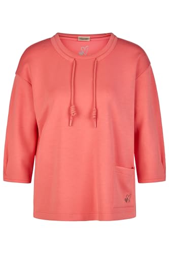 Barbara Lebek Damen 3/4 Arm Sweatshirt mit Kordel Größe 42 (Coral)