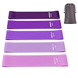 5 Bandes Elastique Musculation avec 5 Niveaux de Force, Elastique Sport pour Fitness Pilates Yoga la Musculation  Bande de Resistance Musculation avec Sac de Rangement (Violet)