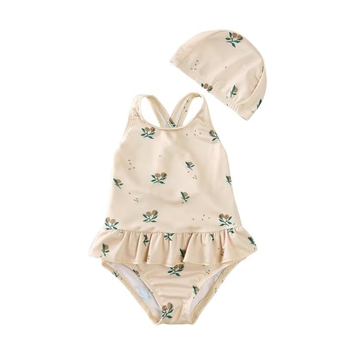 GLYJRXFS Toddler Girls Swimsuits Baby Bathing Suit Children Girl One Piece Swimwear with Hat