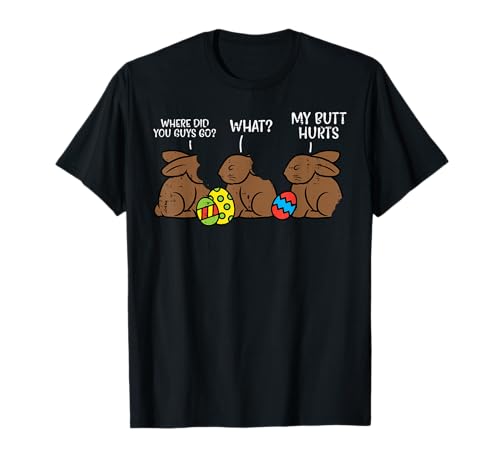 Where Did You Guys Go Chocolate Bunny Funny Easter Kids T-Shirt Small