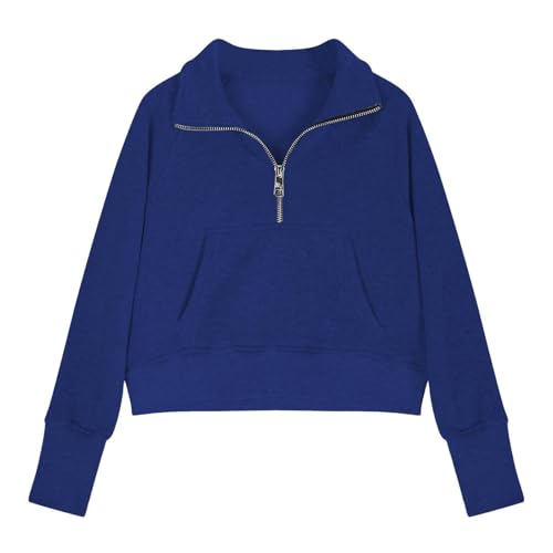 Cropped Hoodies for Teen Girls Preppy Half Zip up Pullover Sweatshirt Long Sleeve Hoodie Boys Zip Cardigan