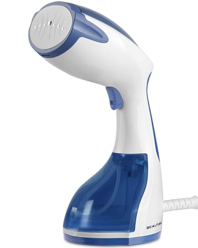 BEAUTURAL Clothes Steamer, Portable Handheld Garment Fabric Wrinkles Remover, 30-Second Fast Heat-up, Auto-Off, Large Detachable Water Tank, Dark Blue