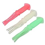 Shipenophy Octopus Köder, leuchtet im Dunkeln, hohles Design, Tintenfisch Angelköder, lebensecht, Gummi, flexibel für den Außenbereich, 20 cm