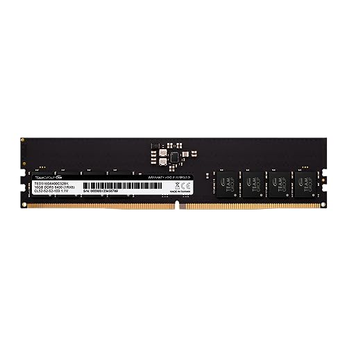 Image of TEAMGROUP Elite DDR5 16GB 6400Mhz PC5-51200 CL52 Non-ECC Unbuffered UDIMM 288 Pin PC Computer Desktop Memory Module Ram Supports Intel & AMD-TED516G6400C5201