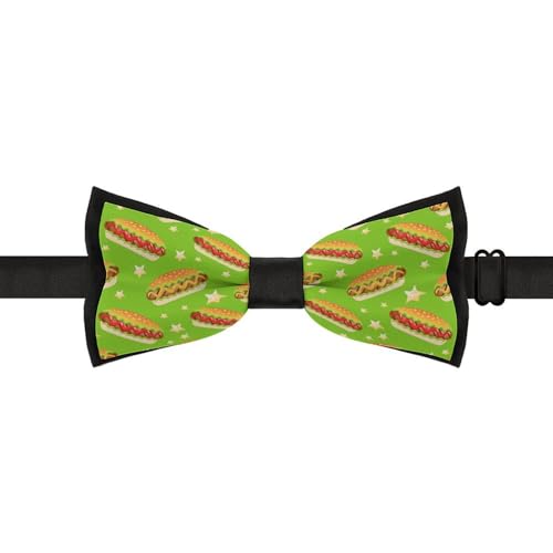 GoasNei Funny Hot Dog Lover Bow Tie for Men Adjustable Necktie Funny Tie Neck Ties for Weddings Party