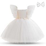 NNJXD Toddler Infant Baby Girl Polka Dot Tulle Dress Party Bowknot Tutu Gown 2012 White Size(80) 6-12 Months