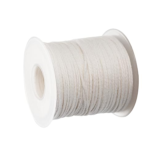 SHINEOFI 1Roll Cotton Candle Wicks Spool Pre Waxed Braided Wicks for DIY Candle Making Strands for Custom Lengths Easy Ignition Candle Making Accessory