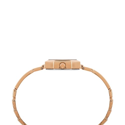 Image of TIMEX Analog Watch for Women with Blue Octagonal Dial & Rose Gold Brass Bracelet Band Water Resistant Women's Wrist Watches - TWEL195SMU03