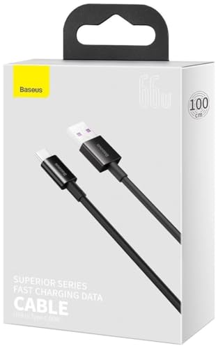 Baseus Superior Series Cable de Datos de Carga rápida USB a Tipo C 66W 1m Negro