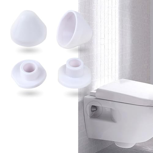 Cloudpower 2 Paar Rostbeständige WC-Kunststoffkappenabdeckung, Toiletten Bolt Covers WC-Bodenkappe mit Unterlegscheiben Ersatzteile Push-On-WC-Schüssel für Toiletten Badezimmer-Zubehör