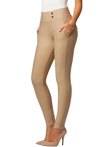 Conceited Stretch Slacks for Women - Wear to Work - Tummy Control - Slim Leg - Pockets - Ponte - (Available in Plus Size)