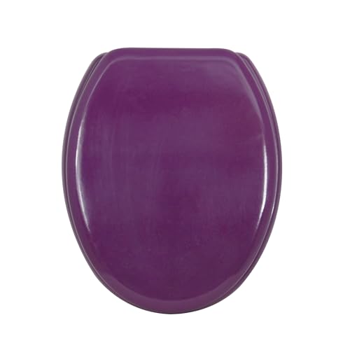 MSV - Abattant WC MDF CLÉO - Charnières INOX - Usage Salle de Bain - 30 x 20 x 15 cm - Violet
