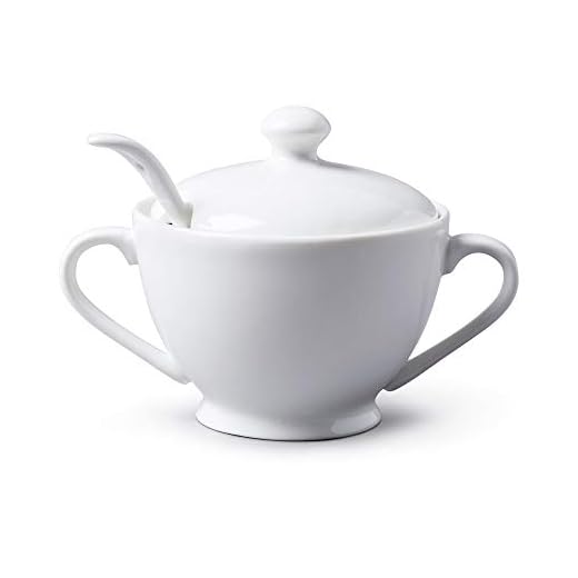 WM Bartleet & Sons 1750 - Olla de porcelana con tapa y cuchara, Blanco, 13 cm