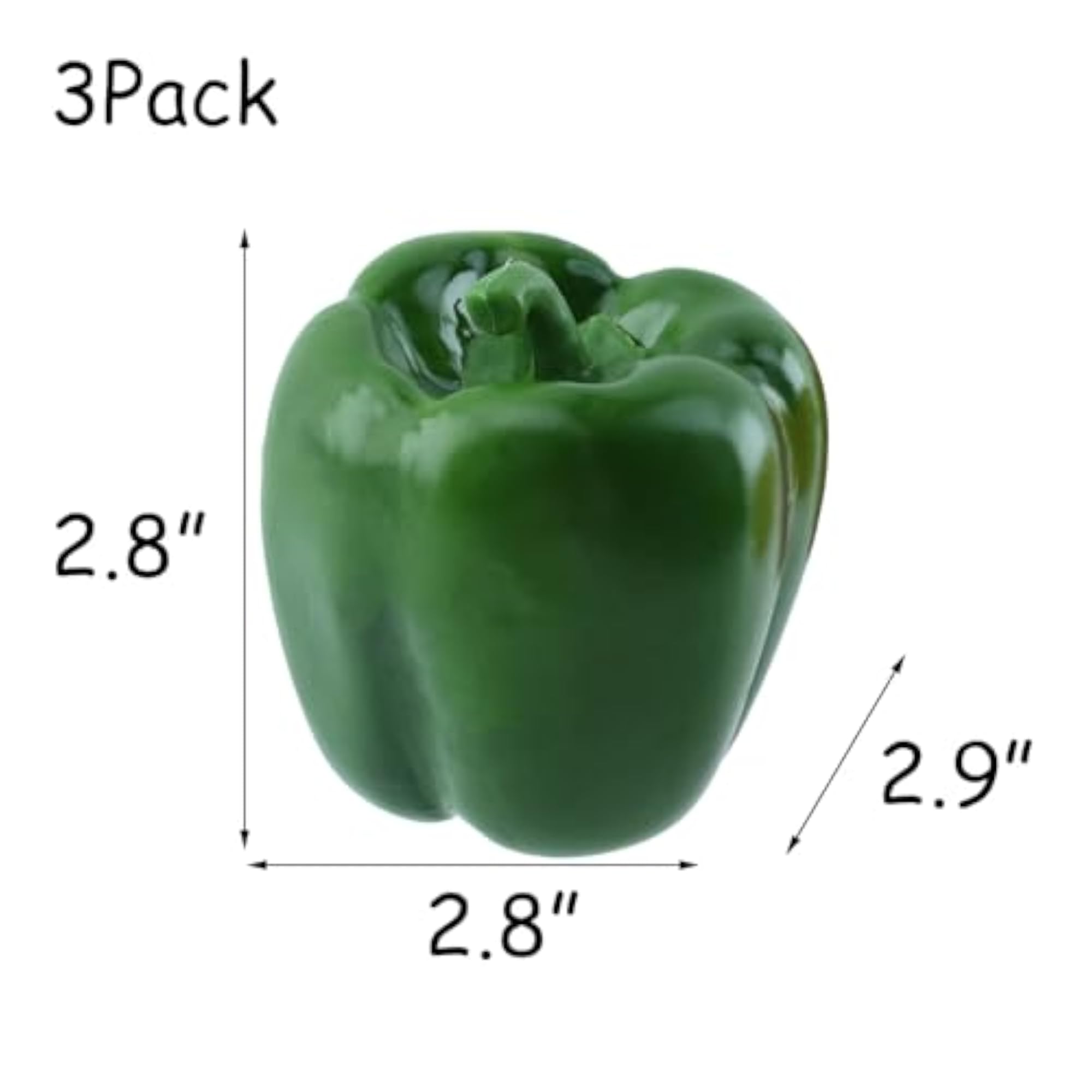 3Pack Artificial Bell Peppers for Table Decor