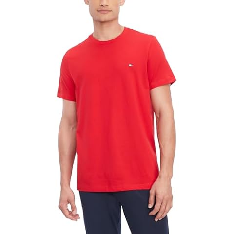 Tommy Hilfiger Men's Core Flag Crew Neck Tee, Mahogany, X-Large Cover