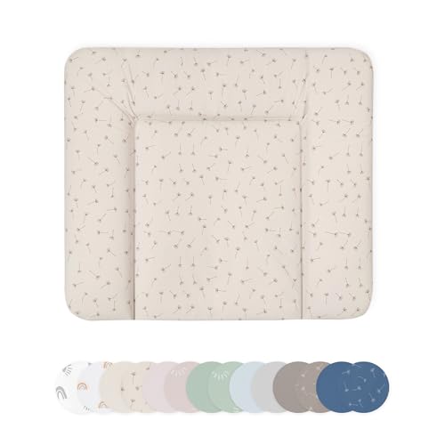 Ehrenkind Abwaschbare Wickelauflage - Hygienisch Sicher und Vielseitig in Beige Pusteblume | Wickelauflage 72x85 | Wickelunterlage | Wickeltischauflage abwaschbar