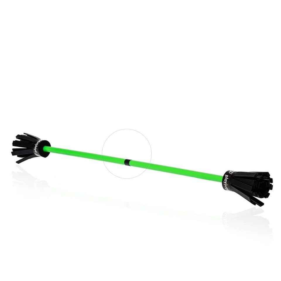 Play Flowerstick Tulip - Bâton du Diable Professionnel avec Fleurs et Revêtement en Silicone - Vert - pour Débutants et Experts
