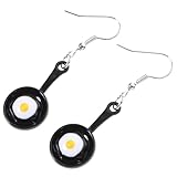 UPKOCH Pendientes Originales para Mujeres con Diseño de Sartén y Huevo Frito Joyería Divertida y Ligera Regalo para Chefs y Amantes Cocina Perfectos para Fiestas y Uso Diario