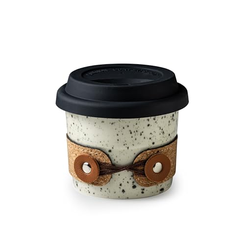 Cormomu Coffee Mug Coffee Cups with Lids Travel Coffee Tumbler Reusable Coffee Cups with Lids Porcelain Tea Cups Ceramic Travel Mug Microwave & Dishwasher Safe Spill Proof 6.5oz