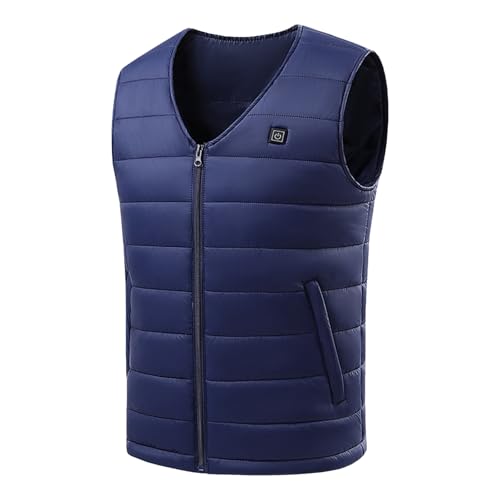 ヒーターベスト加熱ベスト 暖かい 冬用 電熱べスト 男女兼用 大きいサイズ ヒートベスト速暖 保温 軽量 加熱ウェア 防寒ジャケット メンズ レディース l暖房ウェア 防寒対策 洗濯可能 通勤 通学 屋外 作業用 バイク(ブルー,XL)