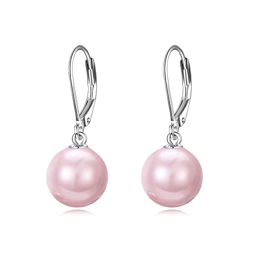 Cadeau pour femme et fille boucles d'oreilles pendantes argent perles uniques