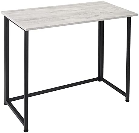 Leopard Outdoor Products Folding Computer Desk for Small Spaces, Space-Saving Home Office Desk, Foldable Computer Table, Laptop Table, Writing Desk, Compact Study Reading Table (Black/Greige)