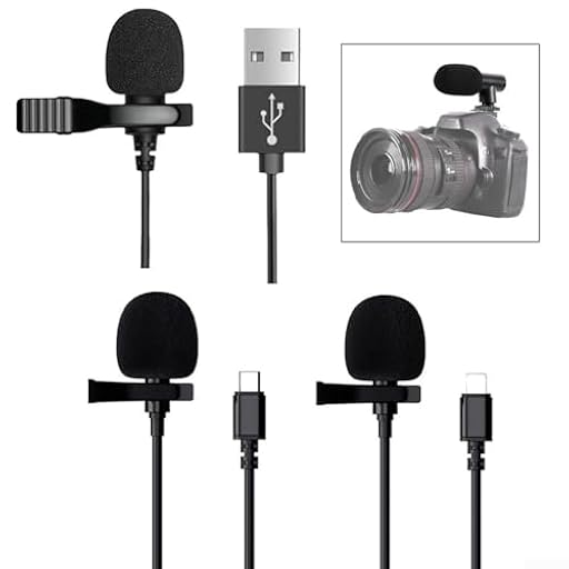 Lavalier - Micrófono Clipon con reducción de ruido para transmisión en vivo y grabación, compatible con smartphones, cámaras réflex digitales y grabadoras de audio (para USB) | Ya disponible en tu tienda friki favorita! En mundofriki.es!