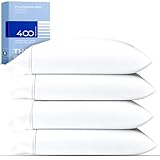 THREAD SPREAD 100% Cotton Pillowcases Standard/Queen Size Set of 4-400 Thread Count Cotton Pillowcases, Ultra Soft Cool Sateen Weave Pillow Cases for Sleeping, Set of 4 Pillow Covers (White)