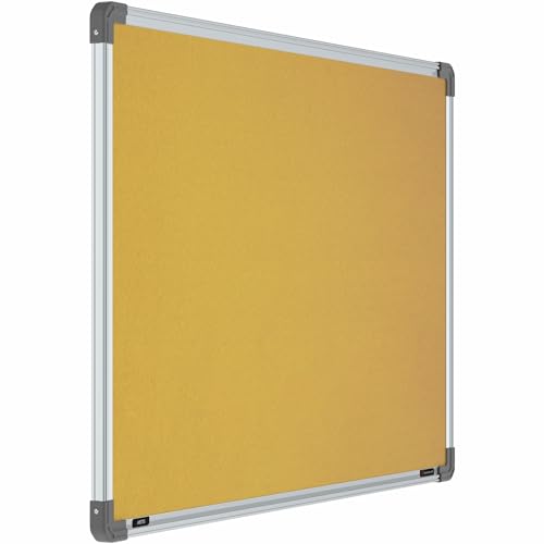 Image of Scholar Art Metis 2x3 Feet Bulletin Board for Wall & Study Table | Vibrant & Versatile Crape Cloth + High Density Soft Board for Pinning Photos, Sticky Notes & Reminders (Yellow)