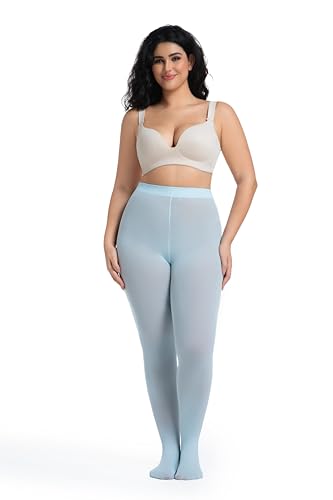 Image of Frola Plus Size Tights for Women Semi Opaque Control Top High Waist Stockings 60 Denier Women's Pantyhose 2X 3X 4X 5X