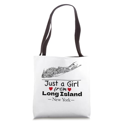 Bolso tote con mapa de Long Island, Nueva York: 'Just a Girl From LI' miniatura 1