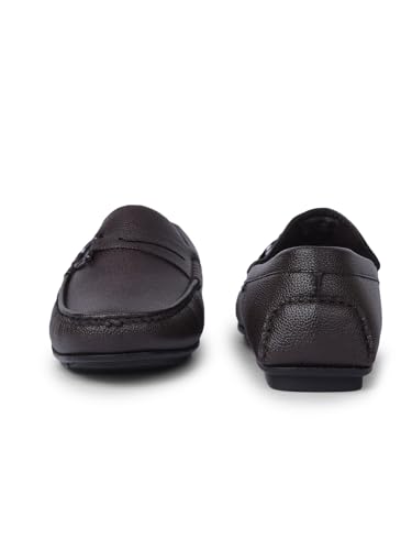 Image of Liberty Fortune SME-2E Loafer Shoes for Men - Brown & Black, Non-Lacing Casual Slip-On Loafers - Ideal for Office, Party, Wedding, Kurta - Lightweight and Comfortable