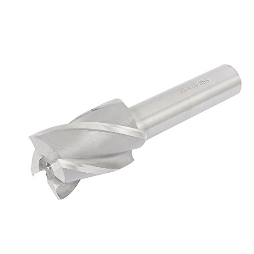 uxcell 35mm Cutting Diameter Straight Shank 4 Flutes End Mill Milling Cutter