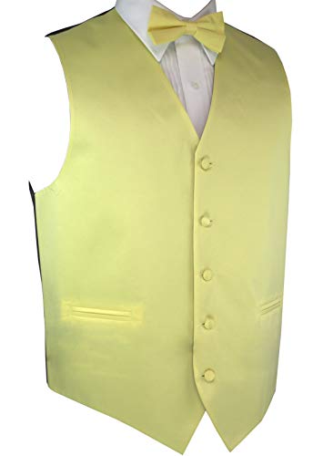 Men's Formal Tuxedo Vest & Bow-Tie Set in Canary