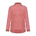 Sequin Shirts for Women Button Down Lapel Collar Sparkly Tops Splicing Long Sleeve Holiday Blouses Tees 2025 Fashion Pink