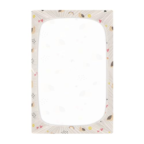 Image of Fitted Crib Sheets Cute Snail Stretchy Portable Playard Sheets for Baby Toddler, Breathable Soft Mini Crib Mattress 39 x 27 in for Boys and Girls