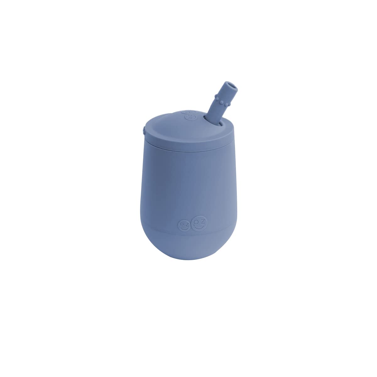 ezpz Mini Cup + Straw Training System- 100% Silicone Training Cup for Infants + Toddlers/Baby - Designed by a Pediatric Feeding Specialist - Non-Slip, Weighted Base & Tactile Bumps - 9 Months+(Indigo)-picture-24